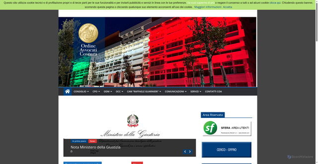 Security scan screenshot of https://ordineavvocaticosenza.it/