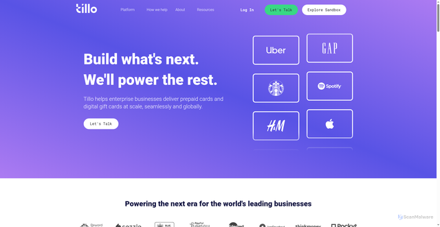 Security scan screenshot of https://tillo.io