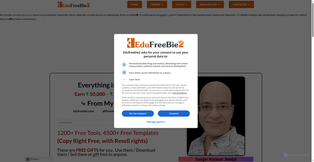 Security scan screenshot of https://edufreebie2.com