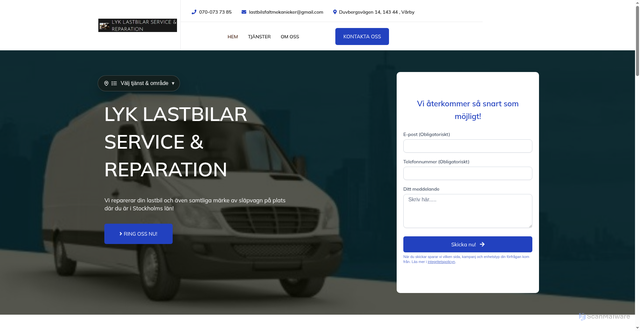 Security scan screenshot of https://foretagistockholm.se