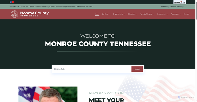 Security scan screenshot of https://monroetn.gov/