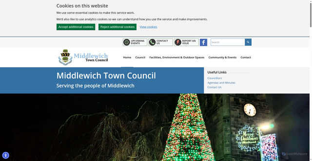 Security scan screenshot of https://middlewichtowncouncil.gov.uk/