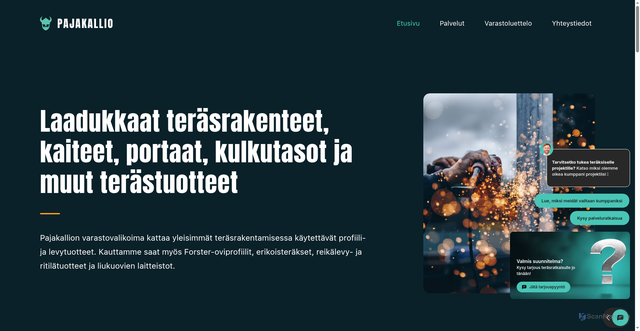 Security scan screenshot of http://pajakallio.fi/