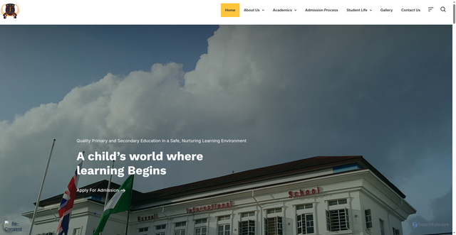 Security scan screenshot of https://russellinternationalschools.com