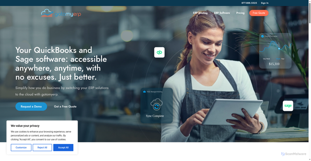 Security scan screenshot of https://gotomyerp.com