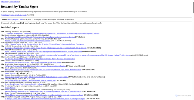 Security scan screenshot of https://tsigeto.info