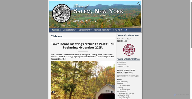 Security scan screenshot of https://townofsalemny.gov/