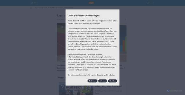 Security scan screenshot of https://www.logo.de/logo-vom-sonntag-21-juni-2026-102.html
