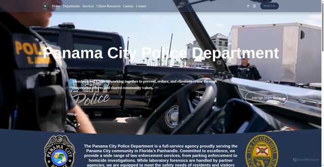 Security scan screenshot of https://www.panamacitypolice.gov/