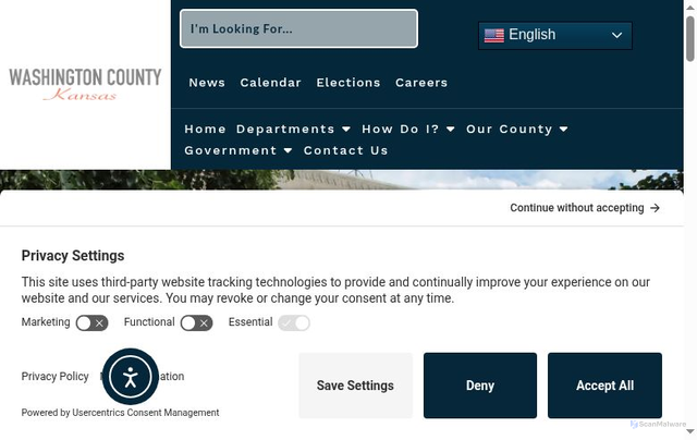 Security scan screenshot of https://washingtoncountyks.gov/