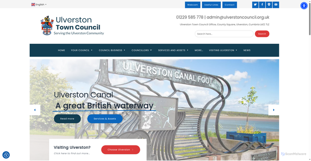 Security scan screenshot of http://www.ulverstoncouncil.org.uk