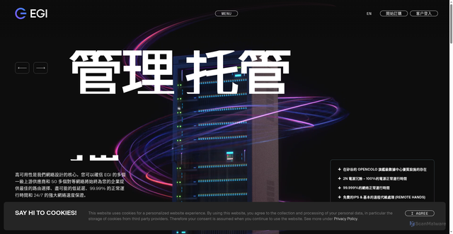 Security scan screenshot of https://cn.egihosting.com/