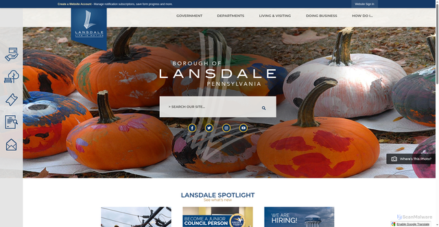Security scan screenshot of https://www.lansdale.org/
