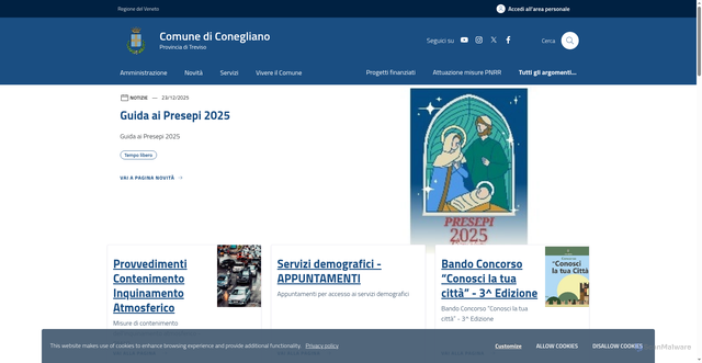 Security scan screenshot of https://www.comune.conegliano.tv.it/home