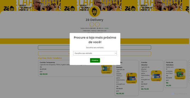 Security scan screenshot of https://zedeliveryoficial.vercel.app/