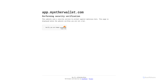 Security scan screenshot of https://app.myetherwallet.com/access-my-wallet