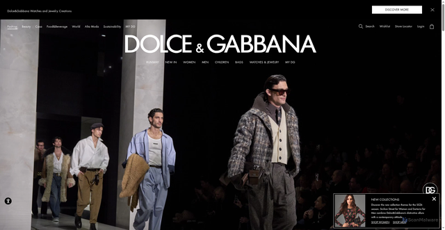 Security scan screenshot of https://dolcegabbana.com
