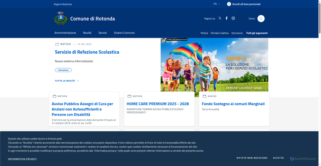 Security scan screenshot of https://www.comune.rotonda.pz.it/