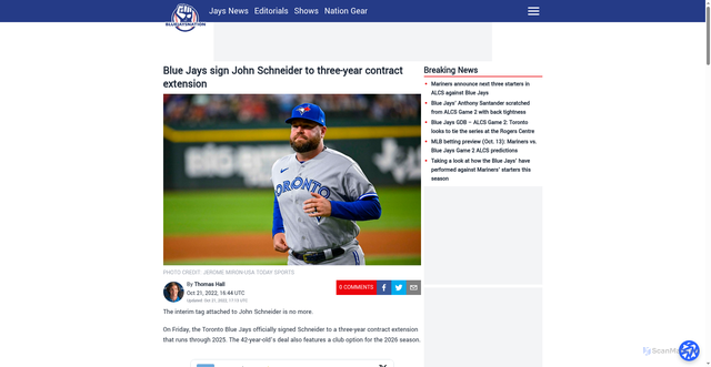 Security scan screenshot of https://bluejaysnation.com/news/blue-jays-sign-john-schneider-three-year-contract-extension
