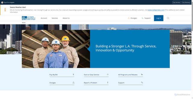 Security scan screenshot of https://www.ladwp.com/