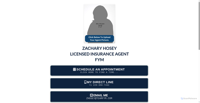Security scan screenshot of https://zhosey.my-agent-appt.com/digital-business-card