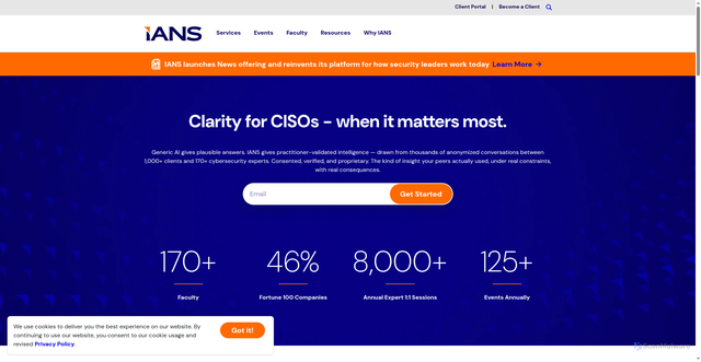 Security scan screenshot of https://iansresearch.com