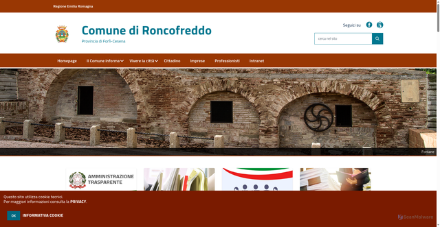 Security scan screenshot of https://www.comune.roncofreddo.fc.it