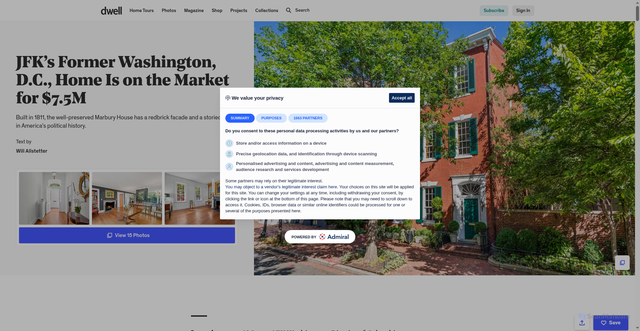 Security scan screenshot of https://www.dwell.com/article/marbury-house-jfk-washington-dc-real-estate-4a392a4b