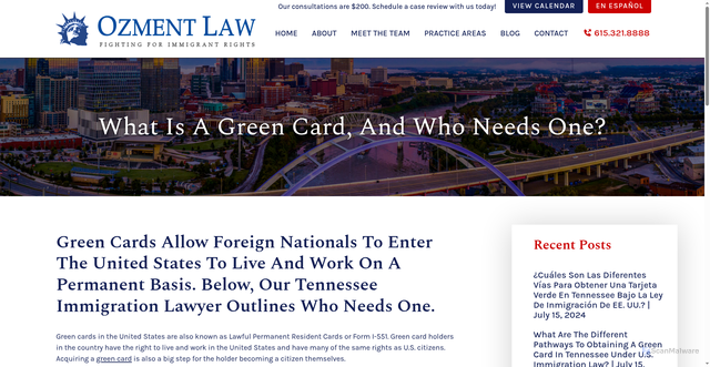 Security scan screenshot of https://www.ozmentlaw.com/what-is-a-green-card-and-who-needs-one/