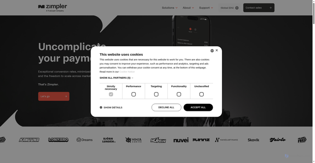 Security scan screenshot of https://Zimpler.com