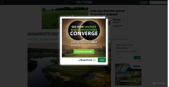 Security scan screenshot of https://www.golfcourseindustry.com/tag/massachusetts-golf/