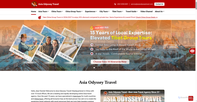 Security scan screenshot of https://www.asiaodysseytravel.com