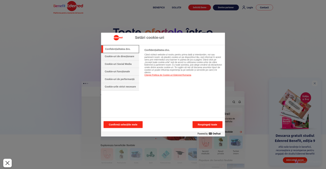 Security scan screenshot of https://benefit.edenred.ro