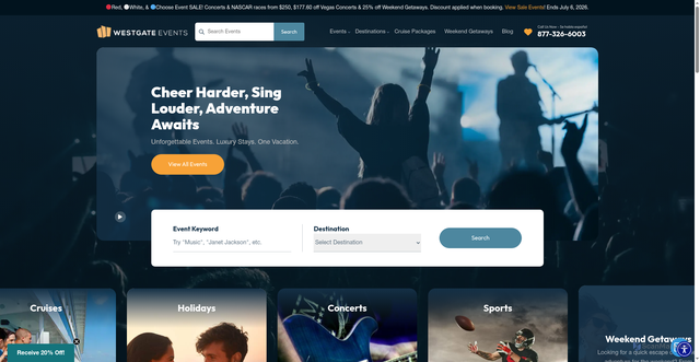 Security scan screenshot of https://westgateevents.com/