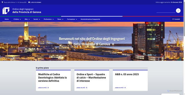 Security scan screenshot of https://www.ordineingegneri.genova.it/
