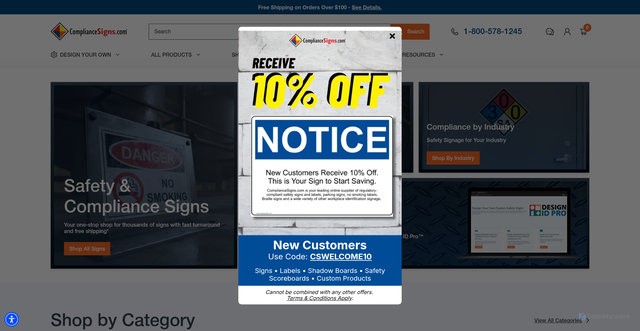 Security scan screenshot of https://www.compliancesigns.com