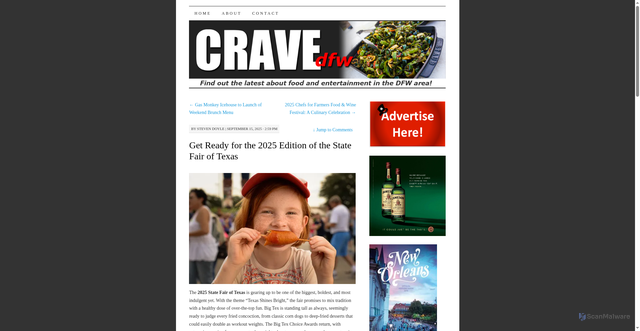 Security scan screenshot of https://cravedfw.com/2025/09/15/get-ready-for-the-2025-edition-of-the-state-fair-of-texas/