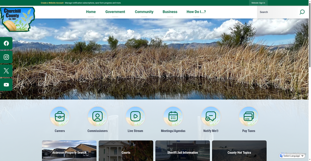 Security scan screenshot of https://churchillcountynv.gov/