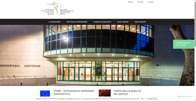 Security scan screenshot of https://www.fondazioneteatro.bolzano.it