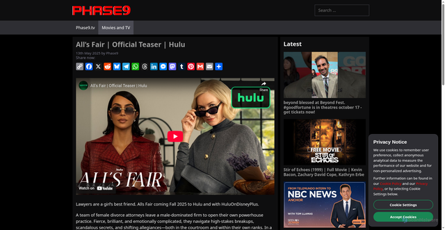 Security scan screenshot of https://www.phase9.tv/movies-and-tv/alls-fair-official-teaser-hulu.shtml