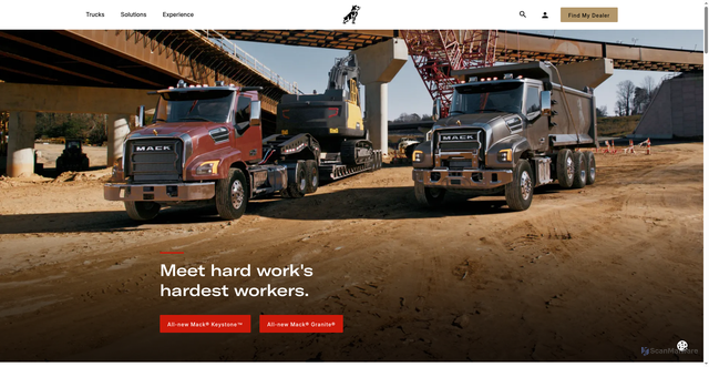 Security scan screenshot of https://macktrucks.com