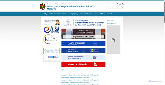 Security scan screenshot of https://mfa.gov.md/en