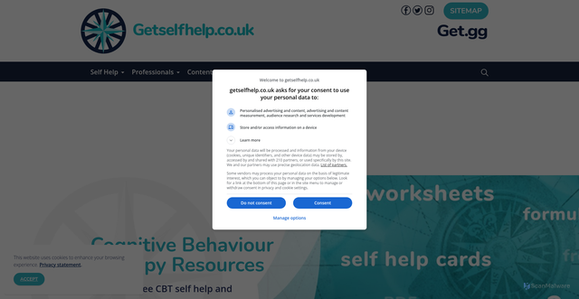 Security scan screenshot of https://getselfhelp.co.uk