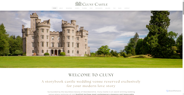 Security scan screenshot of https://www.clunycastle.com/