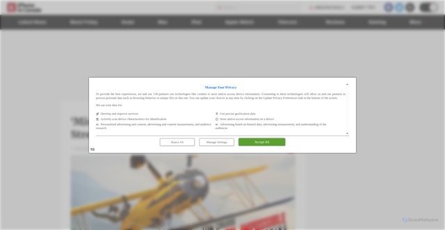 Security scan screenshot of https://www.iphoneincanada.ca/2025/11/25/mission-impossible-the-final-reckoning-streams-in-canada-this-december/