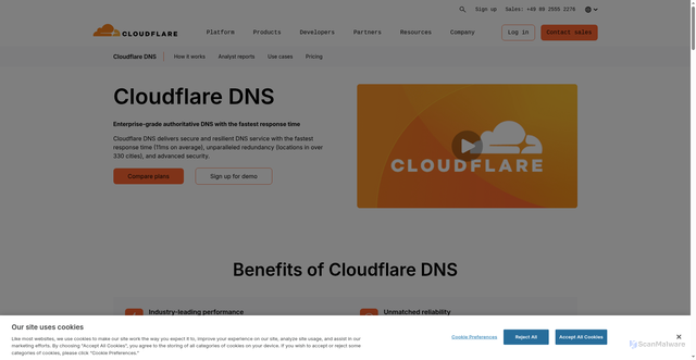 Security scan screenshot of https://stevie.ns.cloudflare.com