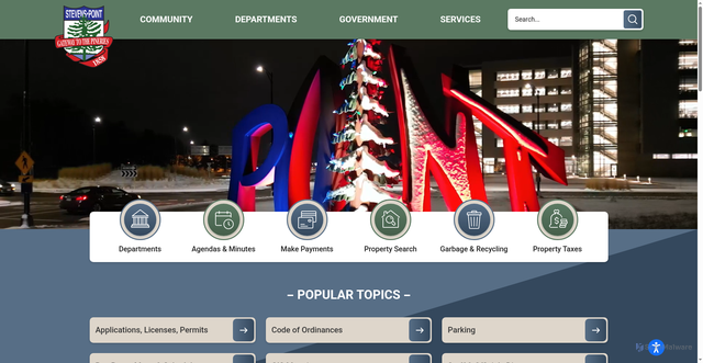 Security scan screenshot of https://stevenspoint.com/