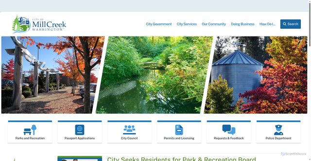 Security scan screenshot of https://millcreekwa.gov/