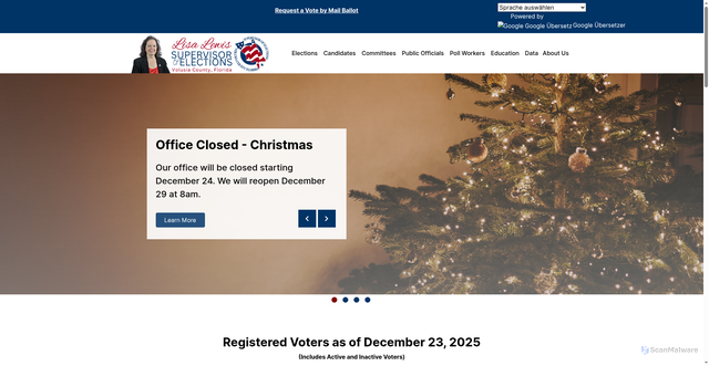 Security scan screenshot of https://www.volusiaelections.gov/