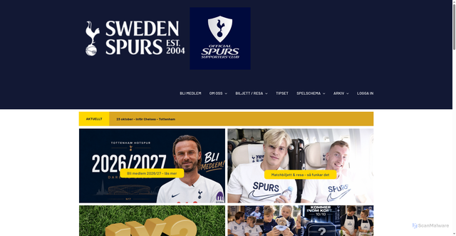 Security scan screenshot of https://swedenspurs.se